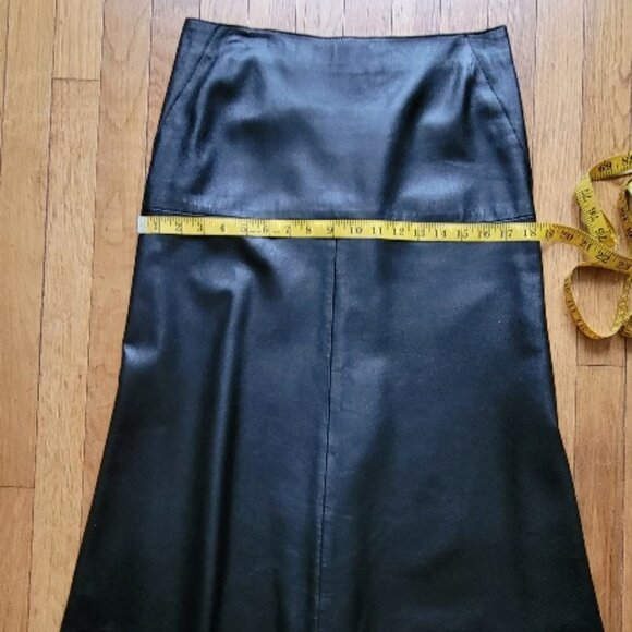 DKNY WOMENS LEATHER SKIRT HI LOW HEM SIZE 6 - Picture 12 of 13